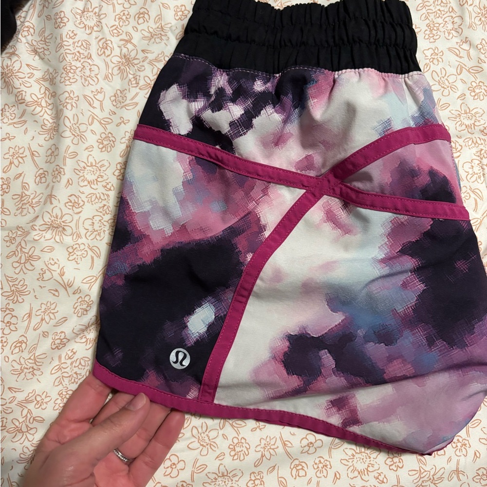 lululemon athletica Pink and Black Athletic Shorts